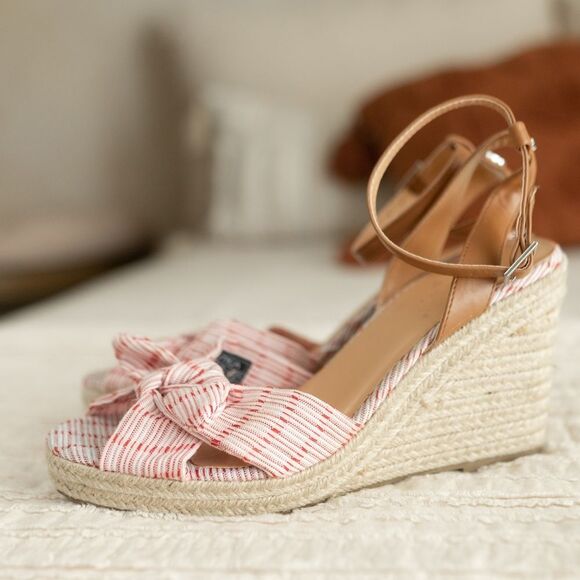 Women's Nautica Curia Red and White Espadrilles with Bow Detail‎ size 9.5 - Picture 6 of 14
